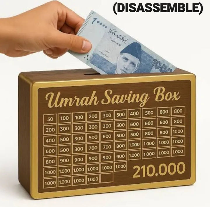 Umrah Saving Box - Wooden Islamic Money