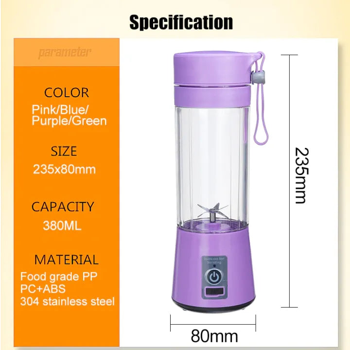 USB Rechargeable Juicer Blender 6 Blades Electric Blender